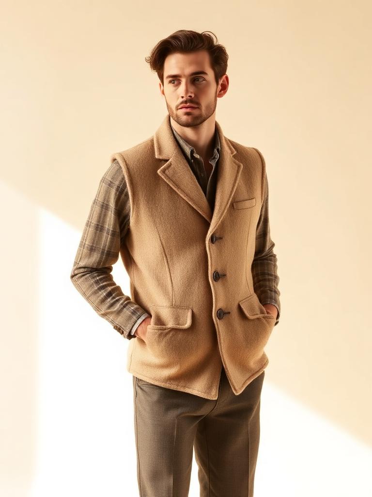 Oatmeal Wool Waistcoat