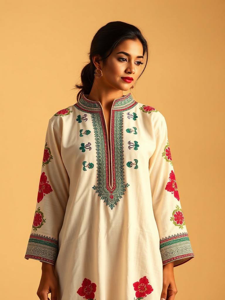 Embroidered Kurti Set